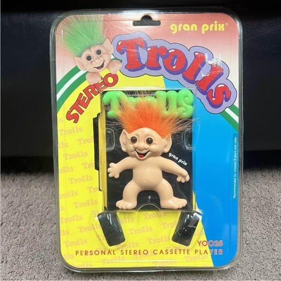 Vintage Trolls Cassette Player Gran Prix Collectible NEW - Picture 1 of 6